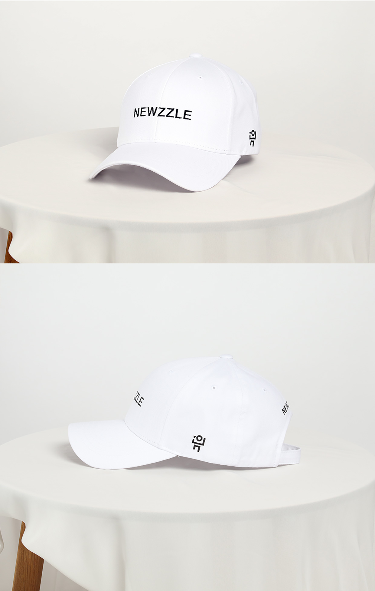 영문 로고자수 볼캡 화이트 detail 3