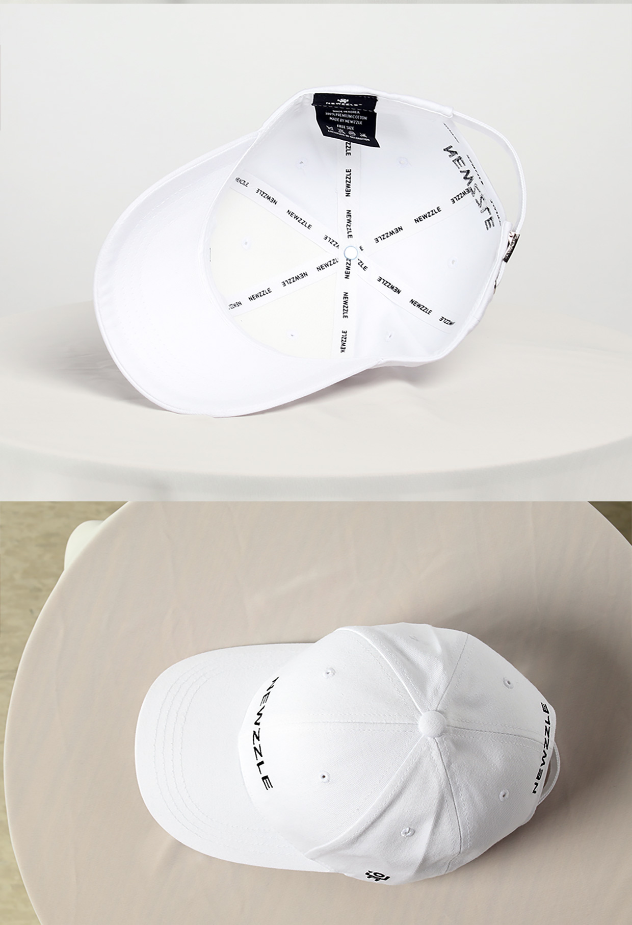 영문 로고자수 볼캡 화이트 detail 5