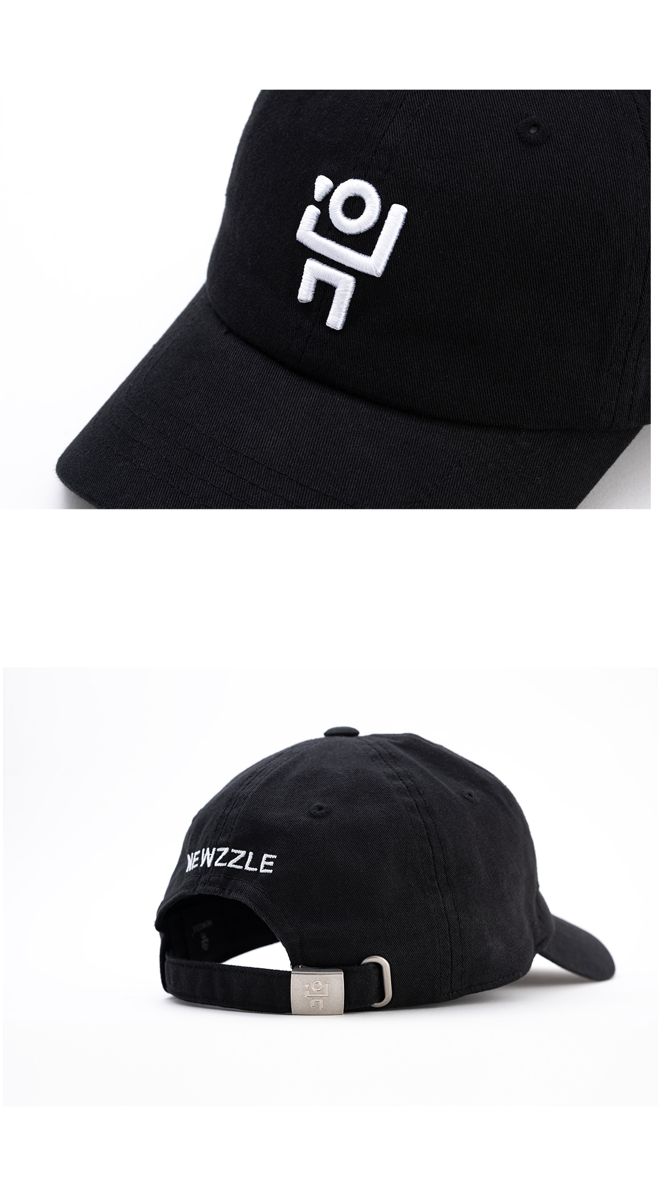 심볼 빅 로고 시그니처 볼캡 블랙 화이트자수 detail 3
