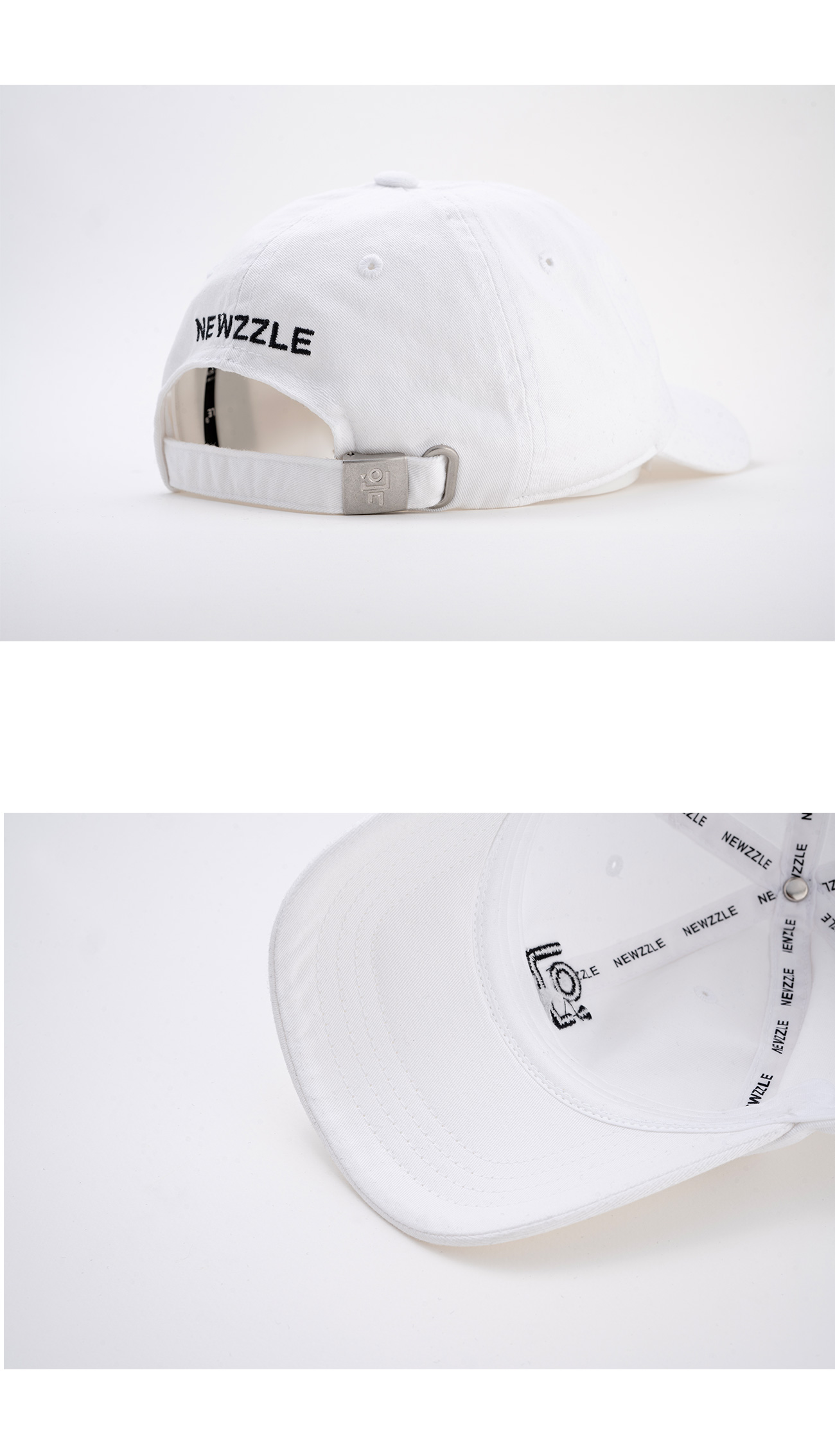 심볼 빅 로고 시그니처 볼캡 화이트 블랙자수 detail 4