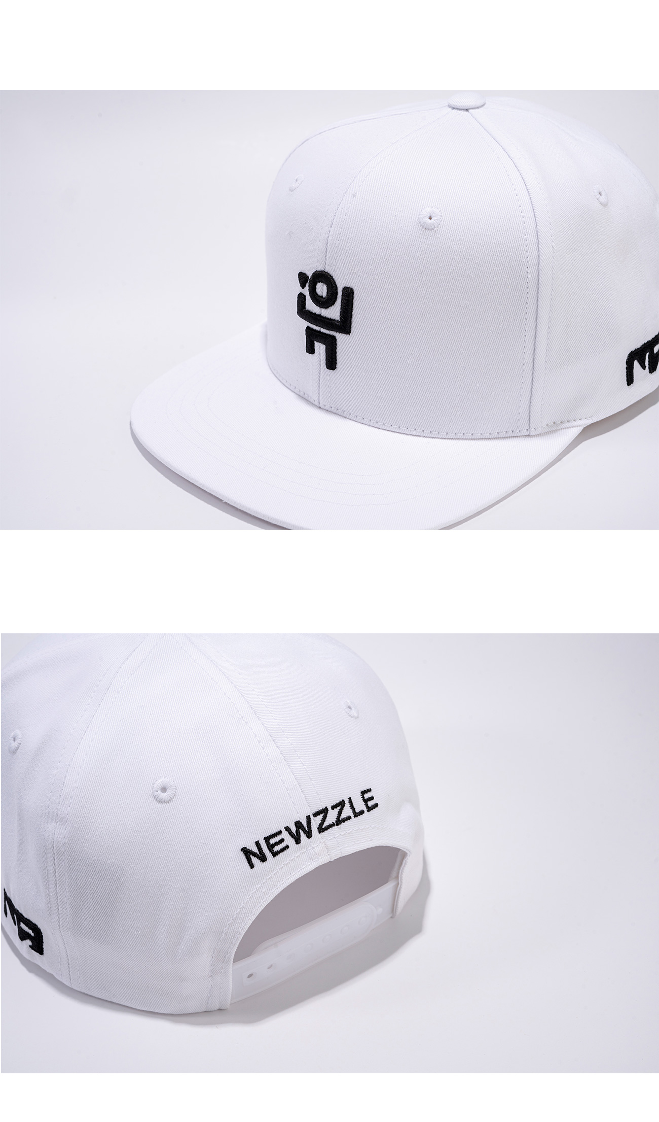 标志大Logo Signature平檐棒球帽 白色黑色刺绣 detail 2